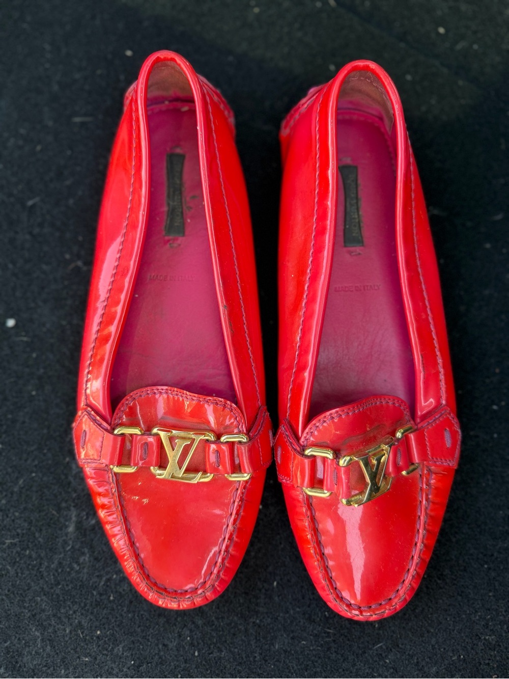 Louis Vuitton Leather LV Logo Loafers